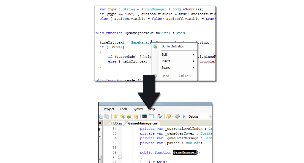 post header image for Flash Develop Plugin: Go To Definition