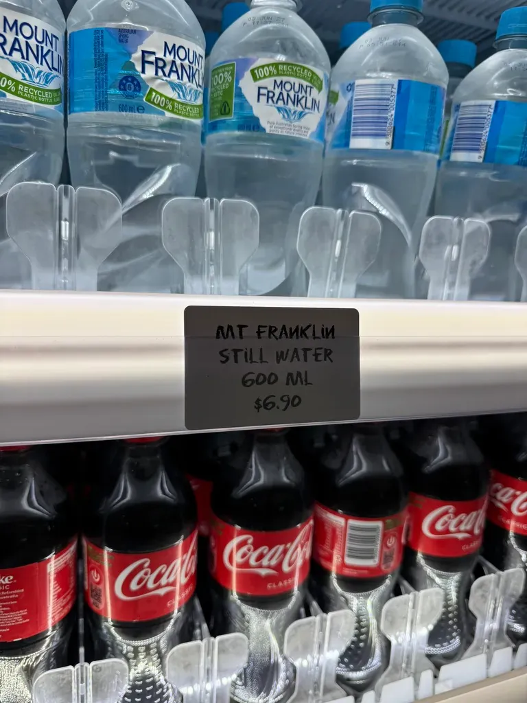 Very expensive airport water