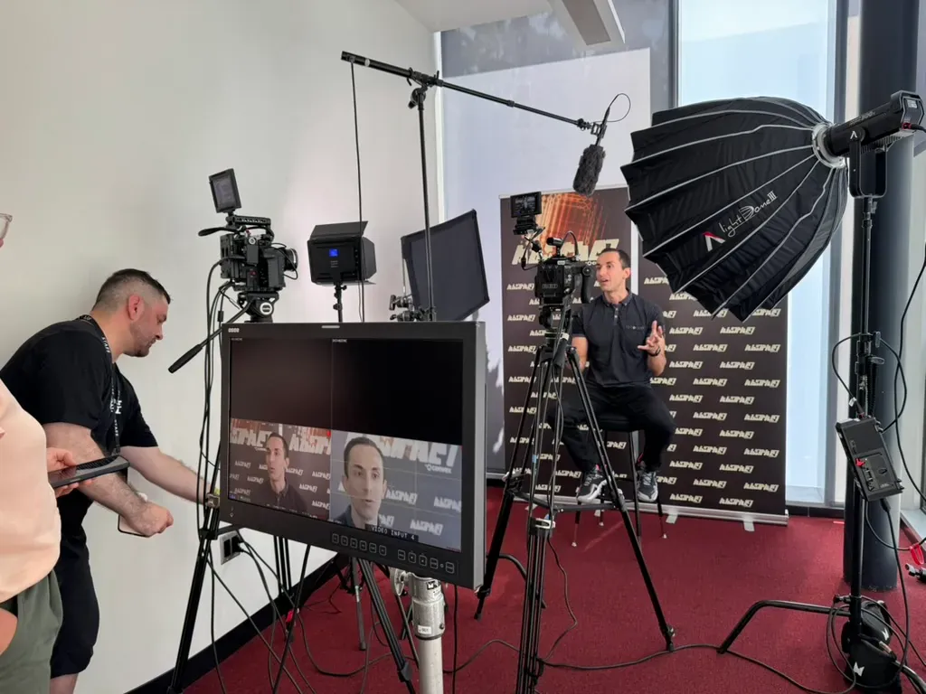The interview film crew