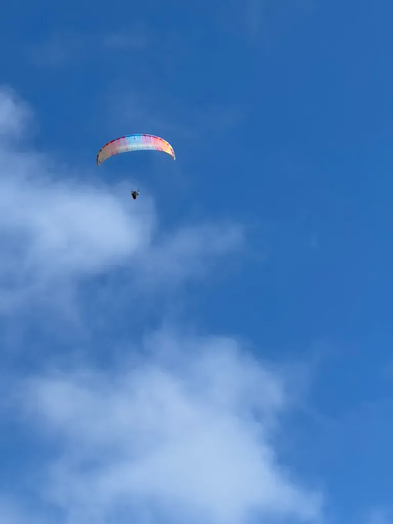 A paraglider above Ocean Beach